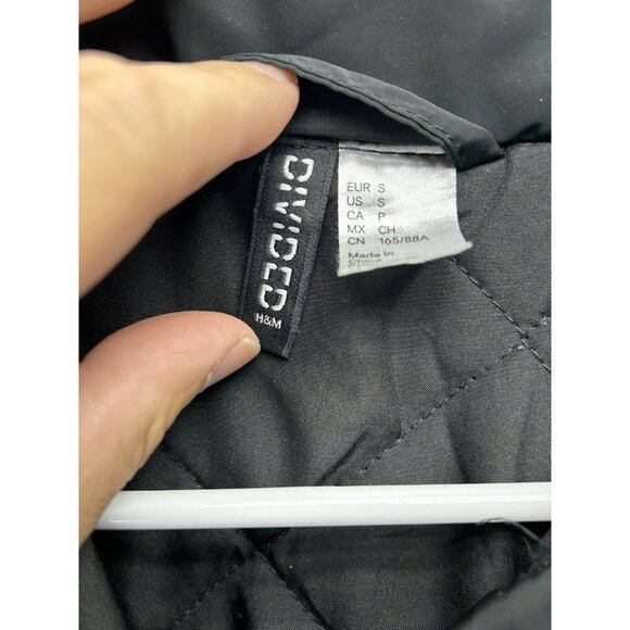 Divided by H&M Black 90 Brooklyn Racing Bomber Jacket Size Small Runs Big Coat - Picture 7 of 16